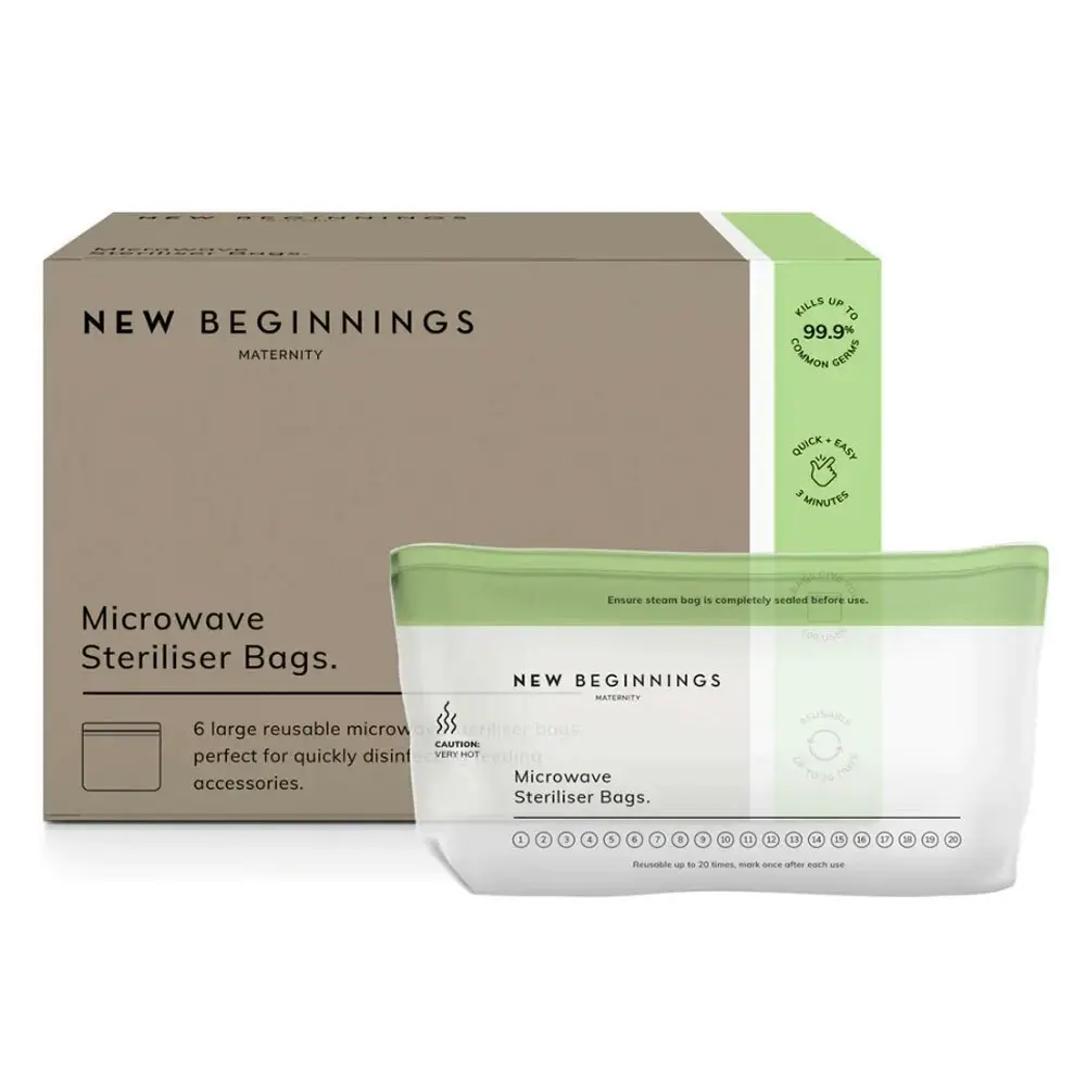 12x New Beginnings Maternity 29cm Microwave Steriliser Bags Storage Container