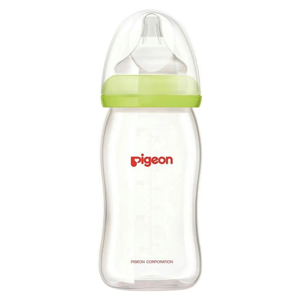 3x PIGEON Softouch Glass Peristaltic Plus Feeding Bottle 160ml SS Teat Baby 0m+