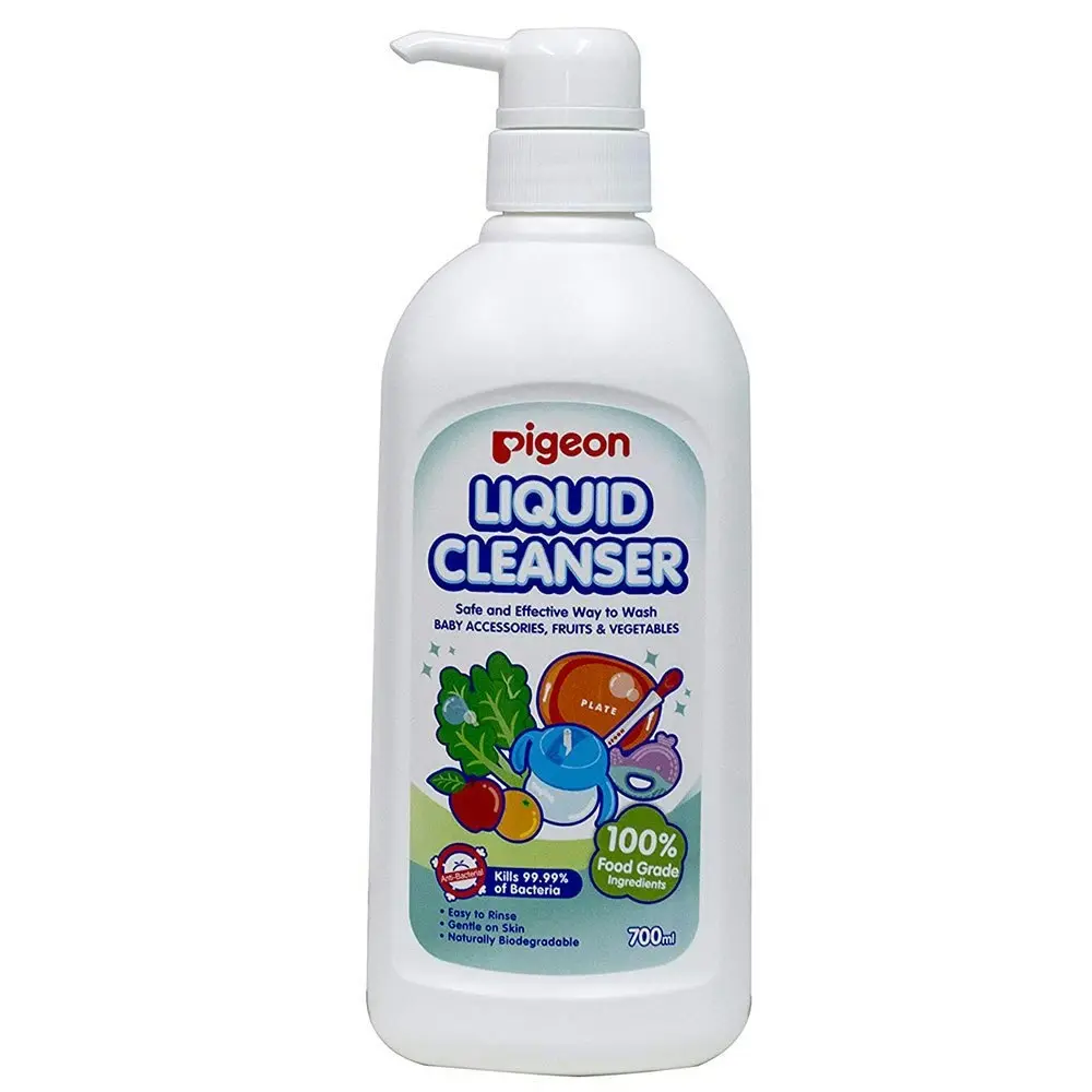 PIGEON 700ml Liquid Cleanser w/ 650mlRefill  for Baby Bottles/Food/Fruit/Veggies