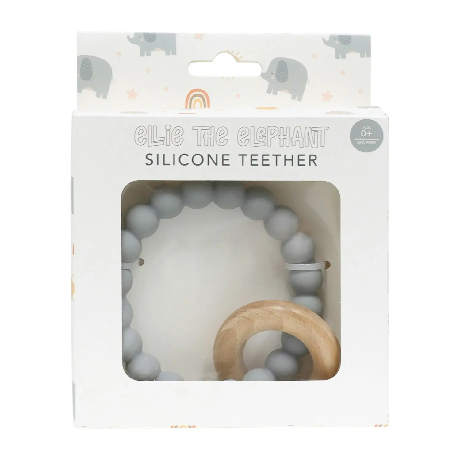 2x Splosh Baby/Infant Silicone Elephant Teether Soft Teething Toy 12cm Grey 0+