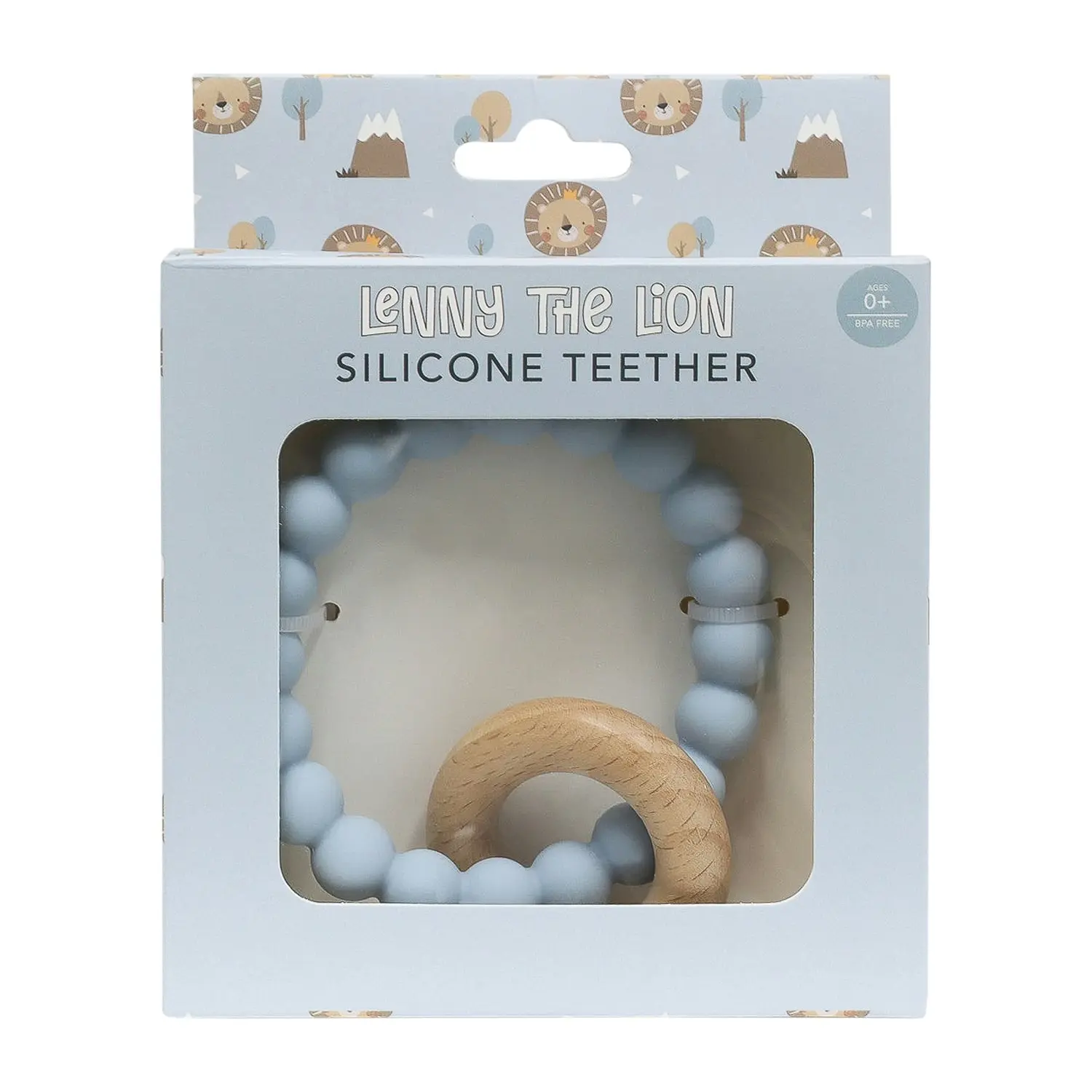 2x Splosh Baby/Infant Silicone/Wood Lion Teether Soft Teething Toy 12cm Blue 0+