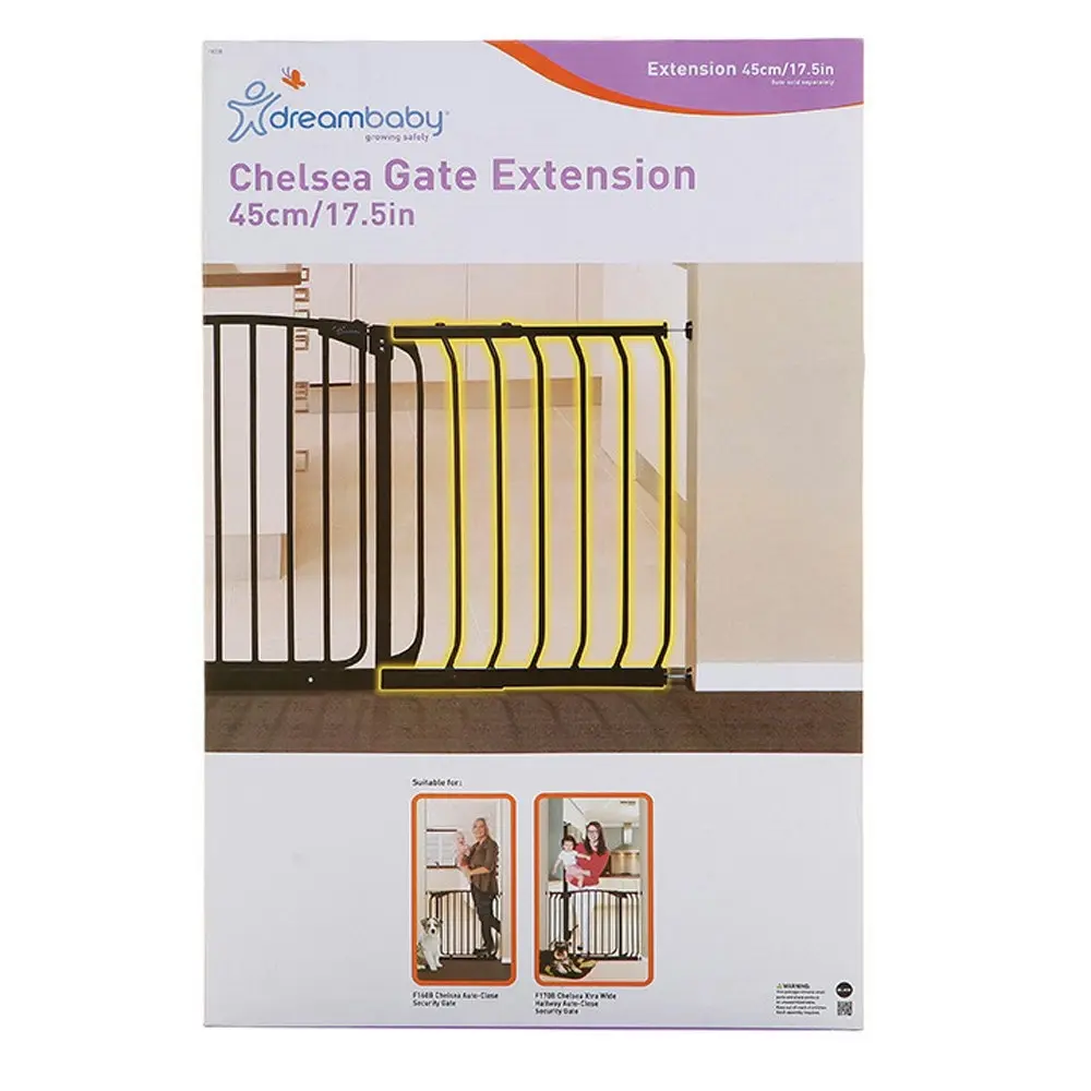 dreambaby 36cm Chelsea Extension For Baby/Kids Safety Gate Protection Black