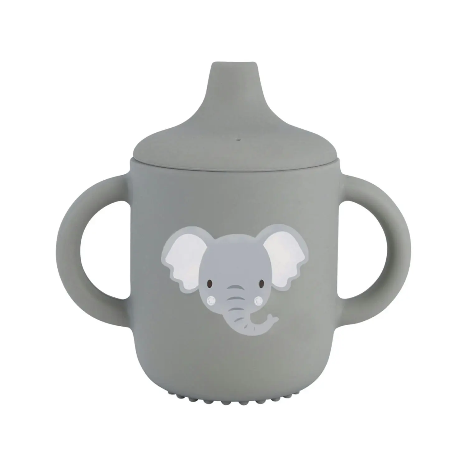 2x Splosh Baby Elephant Silicone Sippy Cup w/ Handles Drinkware 12cm Grey 0+