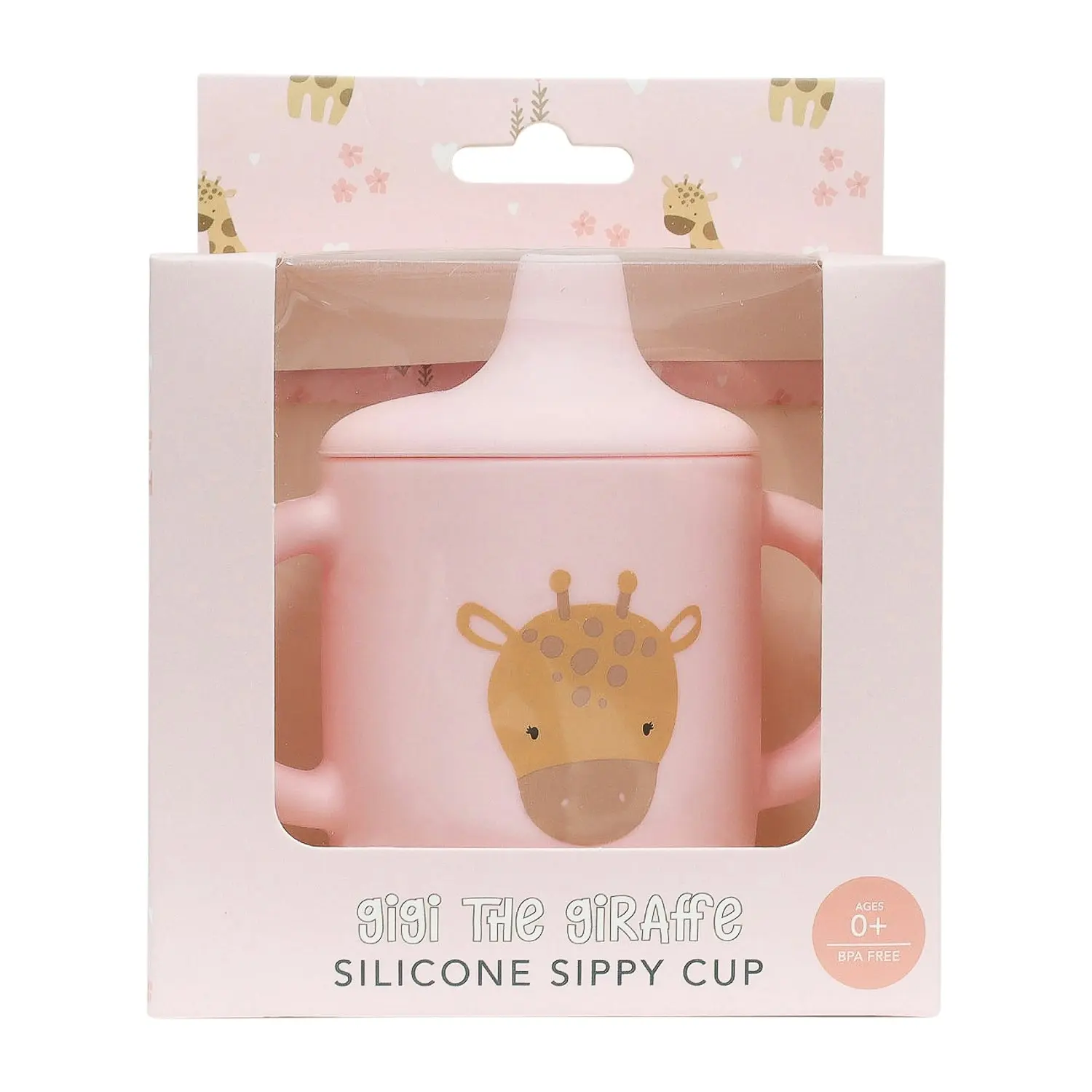 2x Splosh Baby Giraffe Silicone Sippy Cup w/ Handles Drinkware 12cm Pink 0+