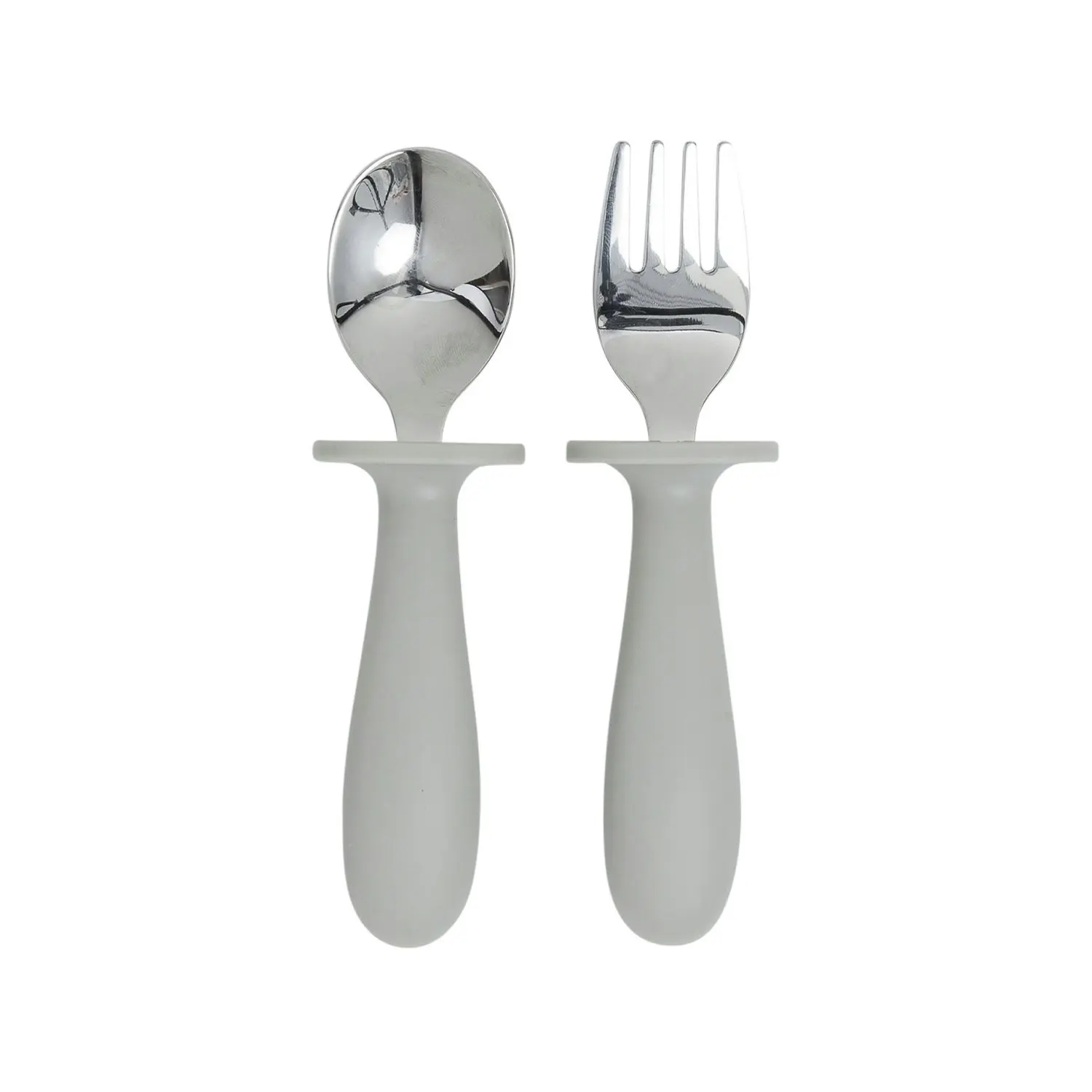 4pc Splosh Baby Elephant Stainless Steel Silicone Cutlery Set Spoon/Fork Grey 0+