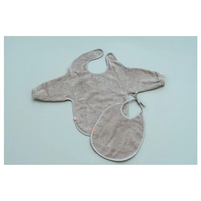 Kikadu Bath Neck Bib 72x38cm Terry Towel w/ Sleeves Baby/Infant 6m+ Silver Grey