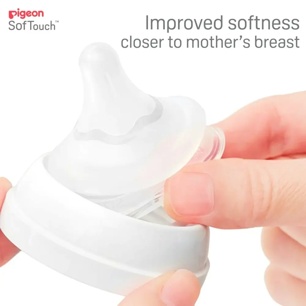 PIGEON Softouch lll PP 160ml Wide Neck Baby/Newborn Breastfeeding Bottle 0m+