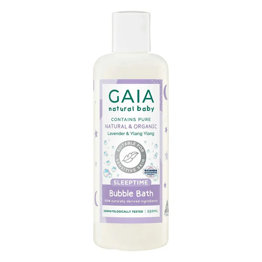 2x Gaia Bubble Bath Sleeptime 250ml Baby/Kids 6m+ Sensitive Skin Organic/Natural