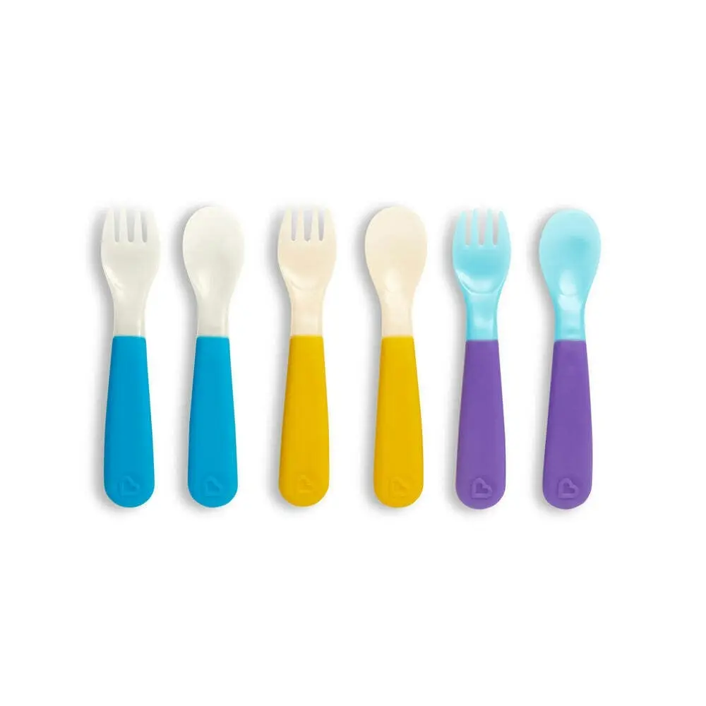 6PC Munchkin Ergonomic ColorReveal Color Changing Toddler/Baby Utensils 12M+