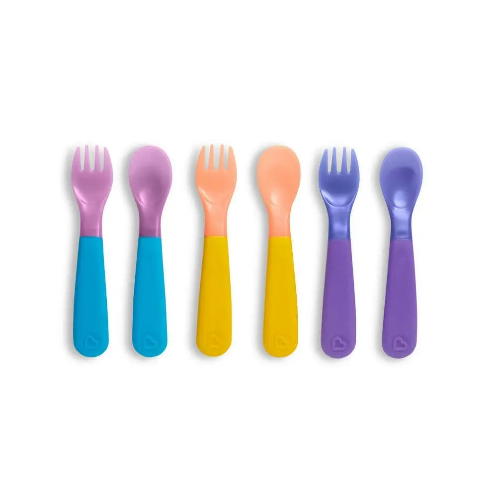 6PC Munchkin Ergonomic ColorReveal Color Changing Toddler/Baby Utensils 12M+