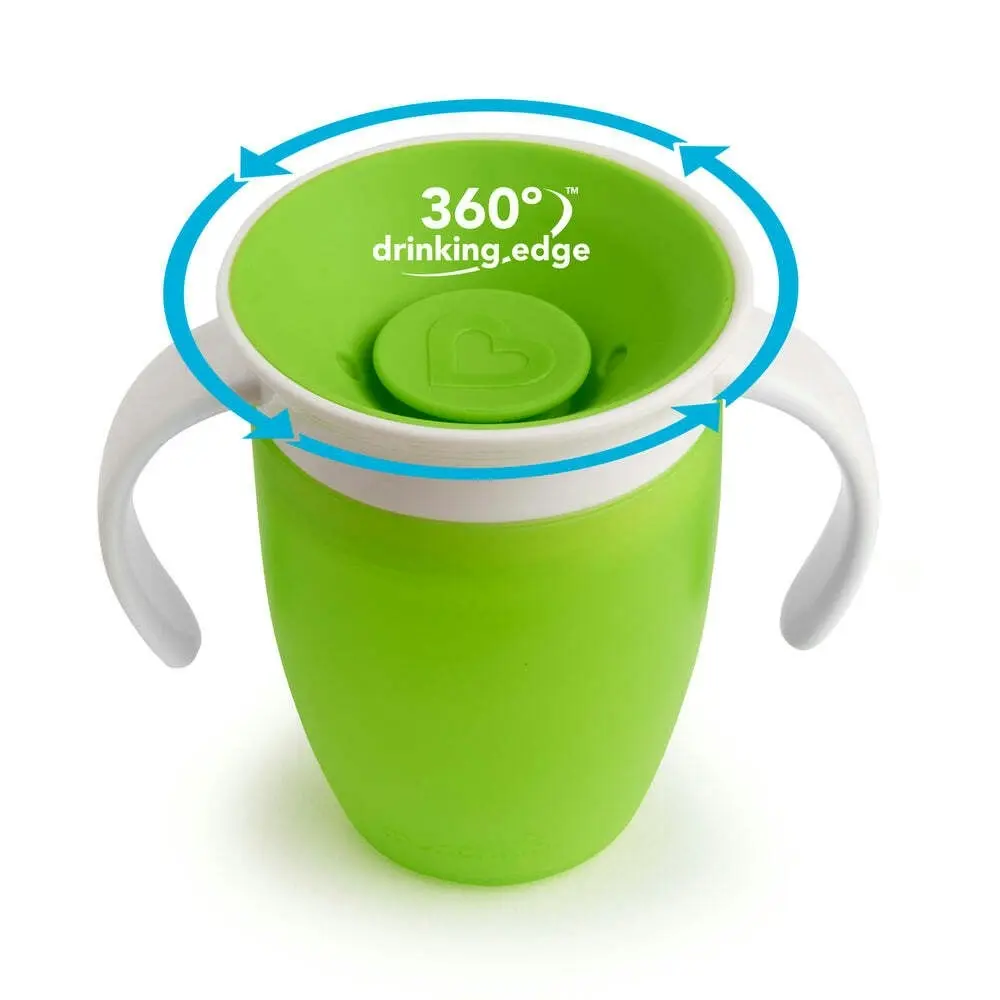 Munchkin 7oz/200ml Miracle 360° Baby/Toddler Anti-Spill Trainer Cup (Green) 6M+