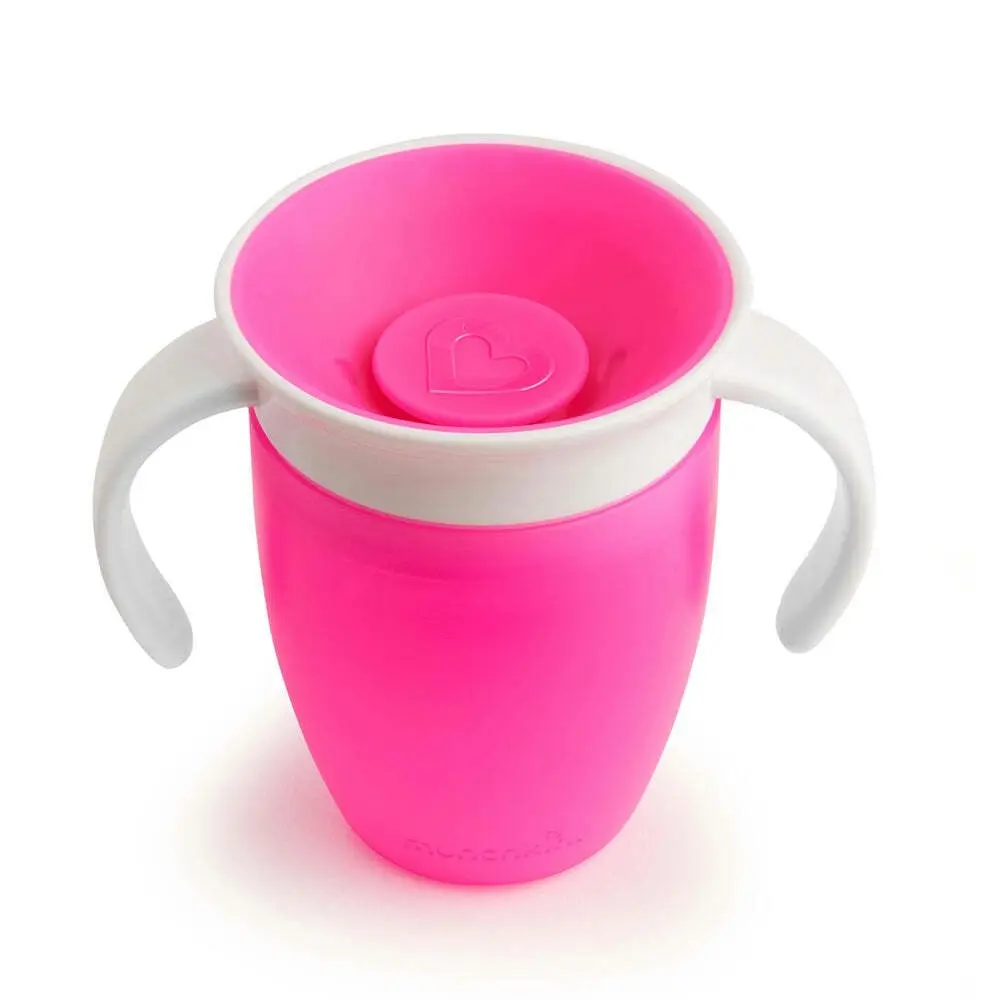 Munchkin 7oz/200ml Miracle 360° Baby/Toddler Anti-Spill Trainer Cup (Pink) 6M+