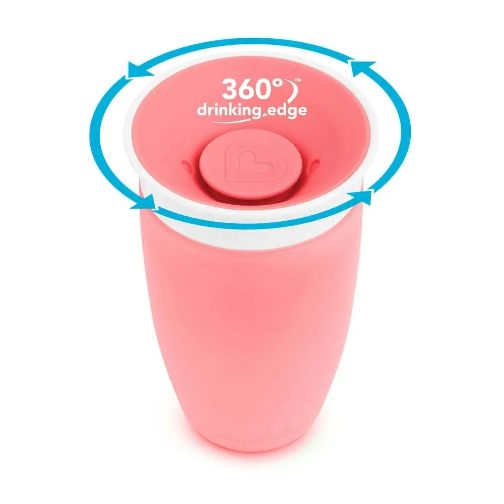 Munchkin 10oz/295ml Miracle 360° Baby/Toddler Anti-Spill Sippy Cup (Pink) 12M+