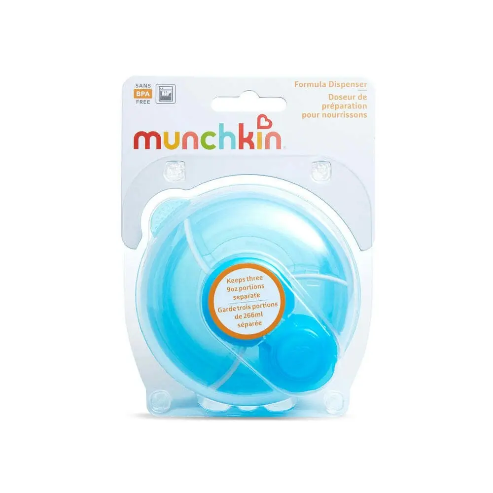 2PK Munchkin Portable 3-Serve 9oz/265ml Baby Milk Formula Travel Dispenser Blue