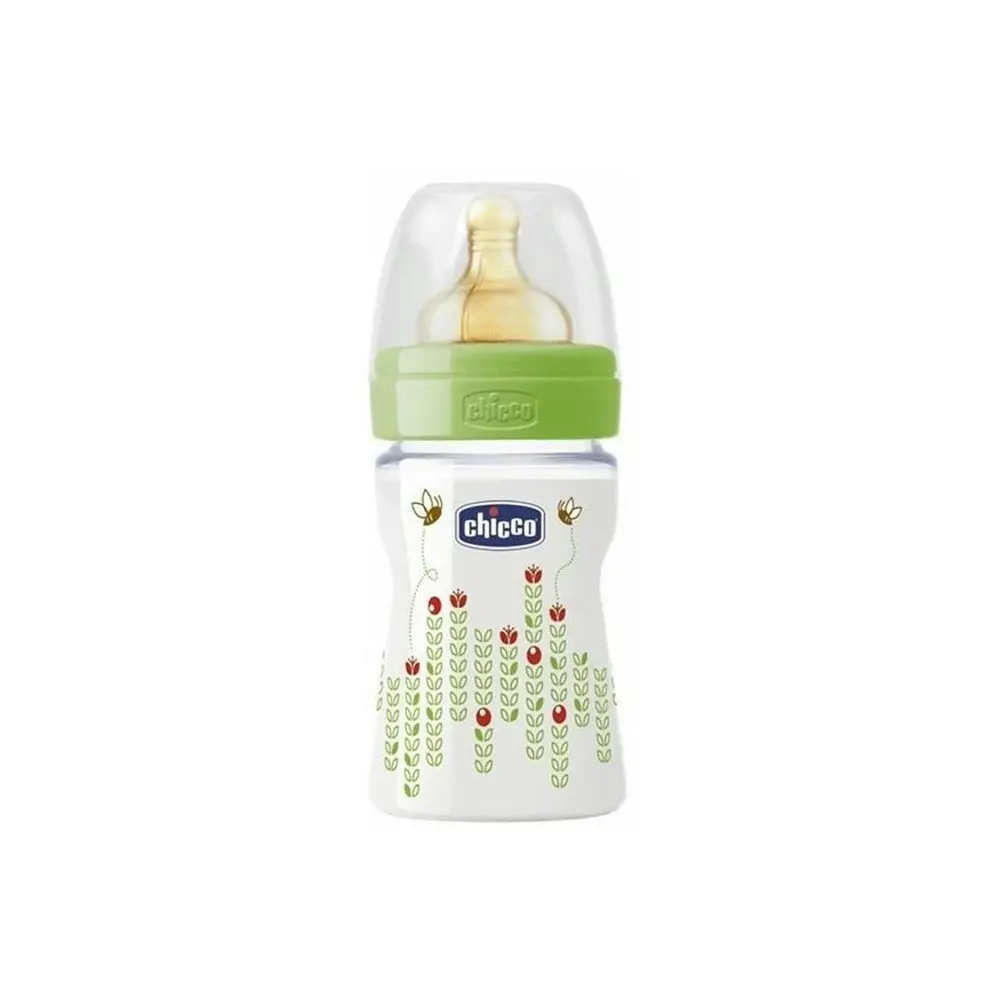 2x Chicco Nursing Baby Well-Being 150ml Feeding Bottle/Anti Colic Teat 0m+