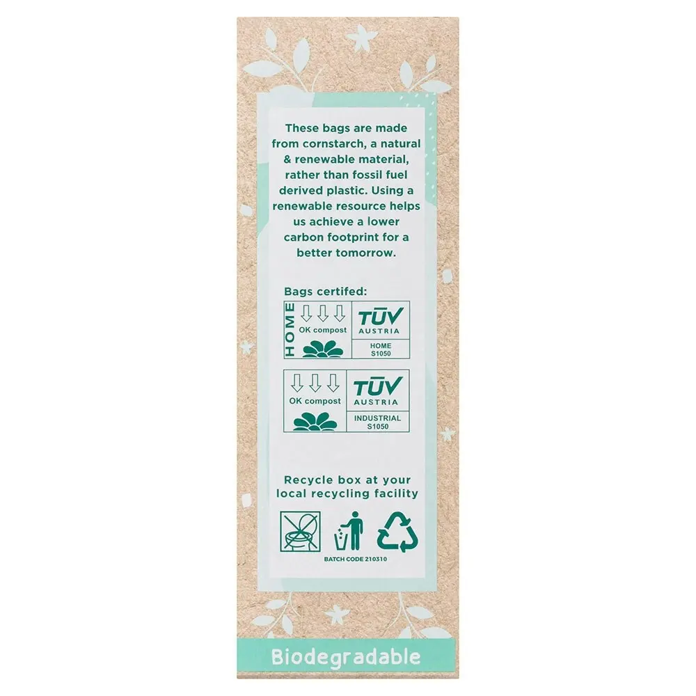 100x Gaia 22x16cm Biodegradable Nappy Bags w/ Easy Tie Handles Baby/Infant