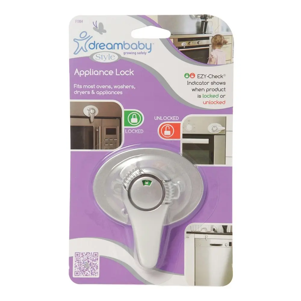 2x dreambaby Ezy-Check Baby Safety Swivel Appliance/Microwave Lock Silver 9cm