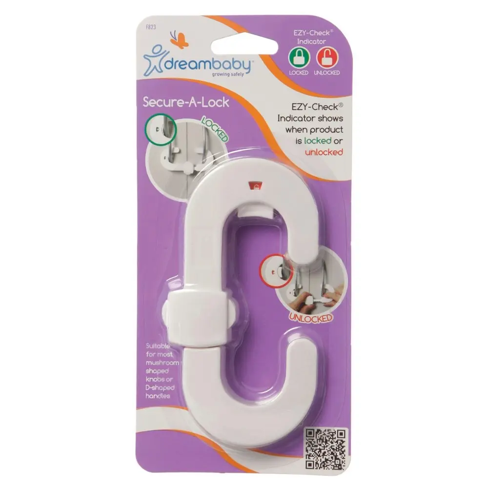 3x dreambaby Ezy Check Baby/Toddler Safety/Protection Secure-A-Lock Latch White