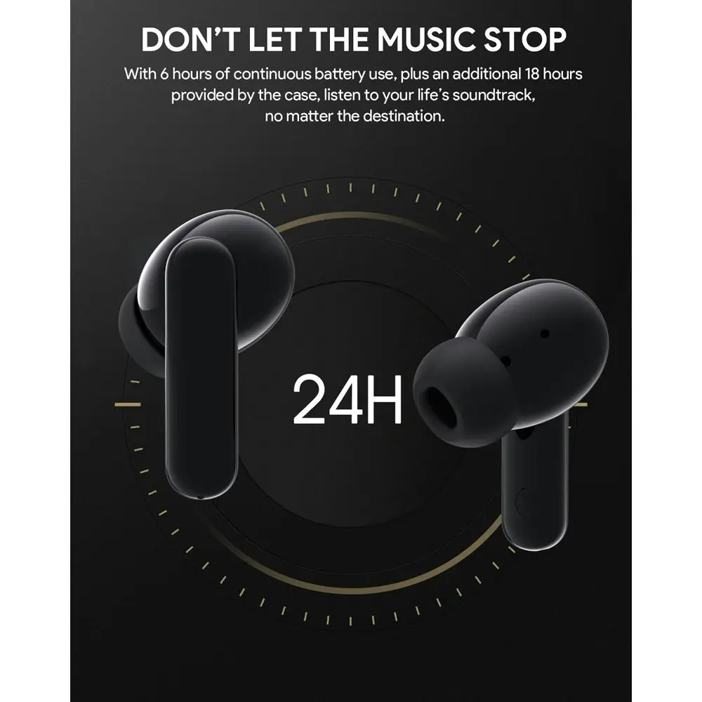 Aukey MiniNC True Wireless Active Noise Cancellation Earbuds/Earphones Black