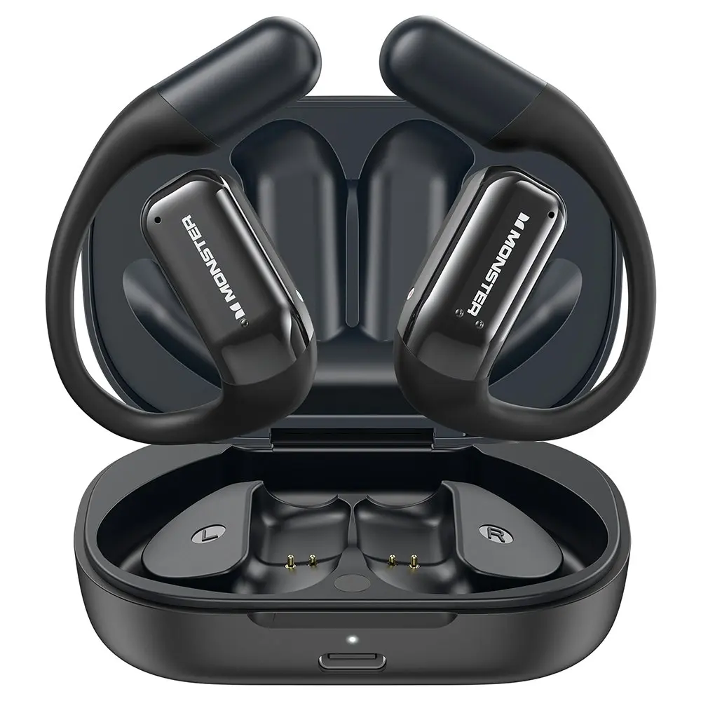 Monster Free100 Lite Wireless Open Ear Earphones With Charghing Case Black