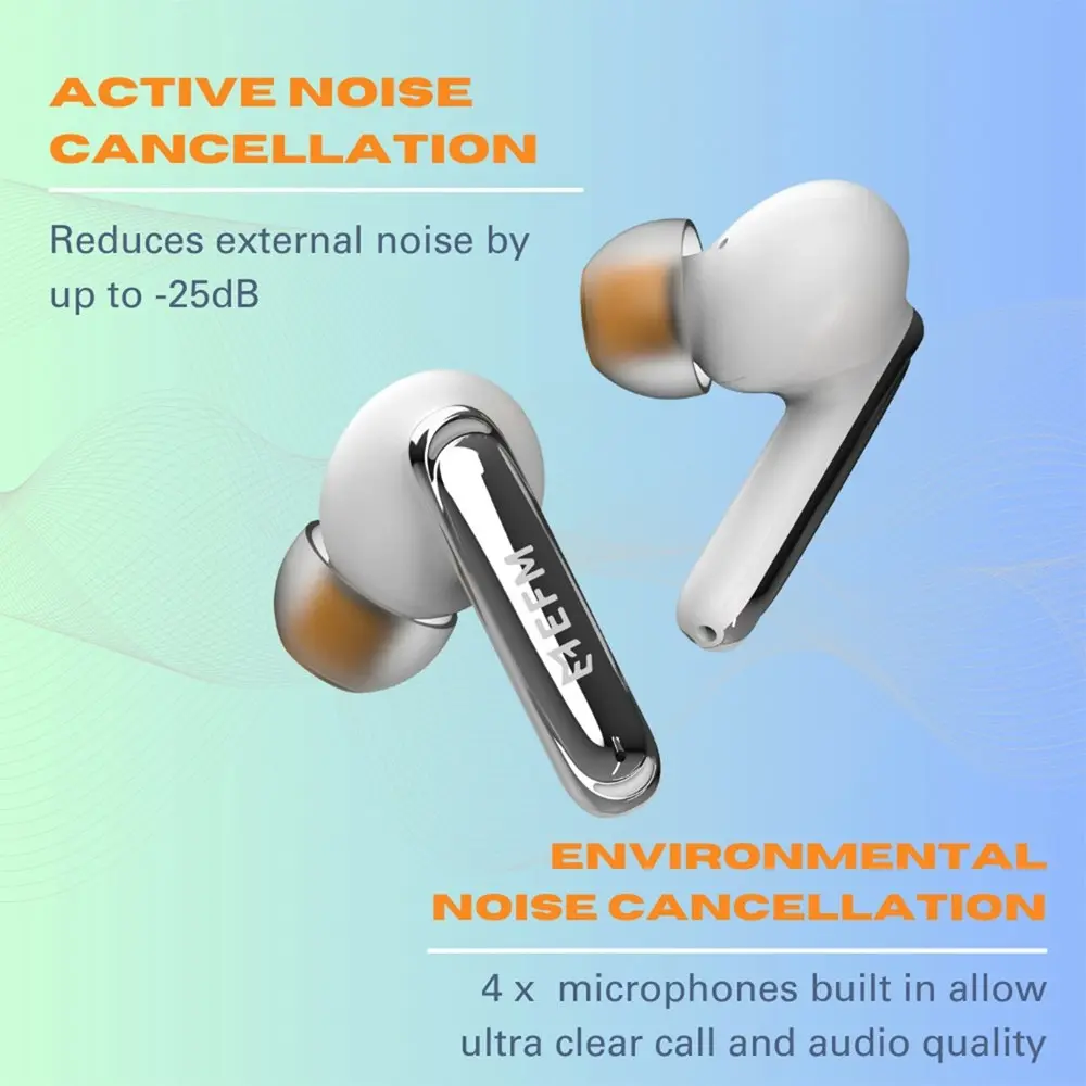 EFM New Orleans TWS In-Ear Wireless Earbuds/Earphones w/ Noise Cancelling Black