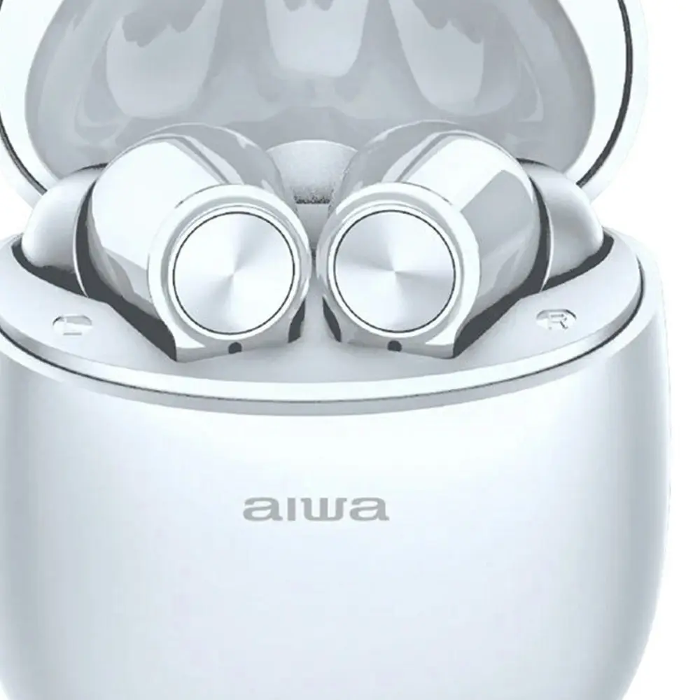 AIWA In-Ear Gelstem True Wireless Bluetooth USB-A to USB-C Headphones White