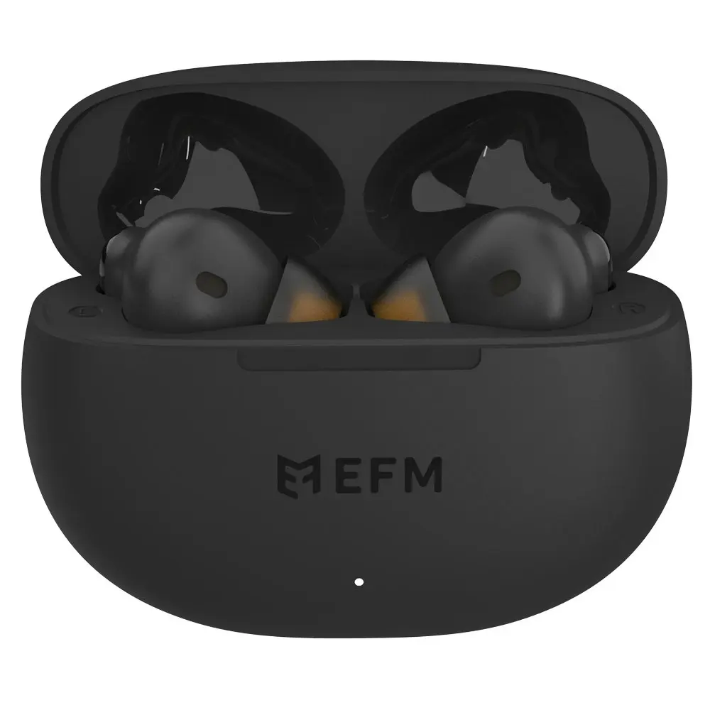 EFM Boston TWS In-Ear Bluetooth Earbuds/Earphones w/ Wireless Charging Case BLK