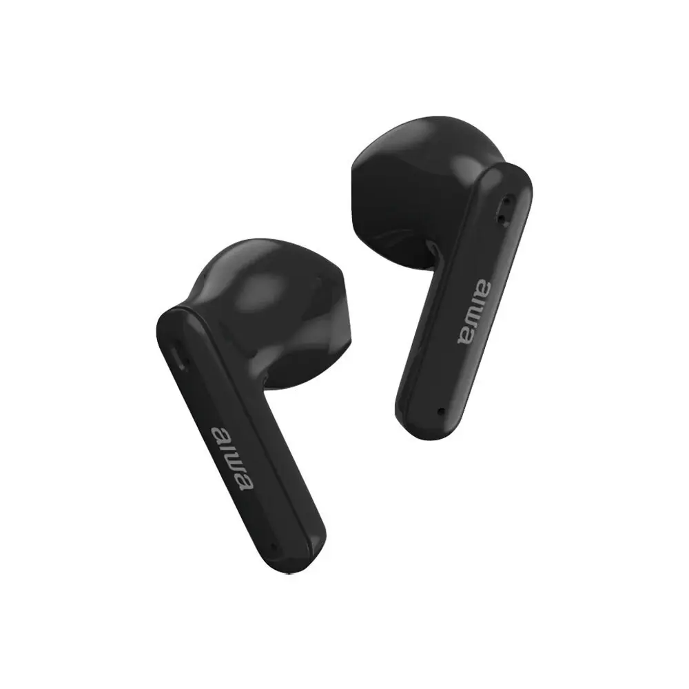 AIWA In-Ear Budstem True Wireless Bluetooth USB-A to USB-C Headphones Black