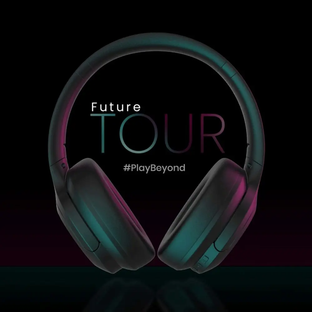 Hifuture FutureTour Active Noise Cancelling Bluetooth High Bass Headphones Black