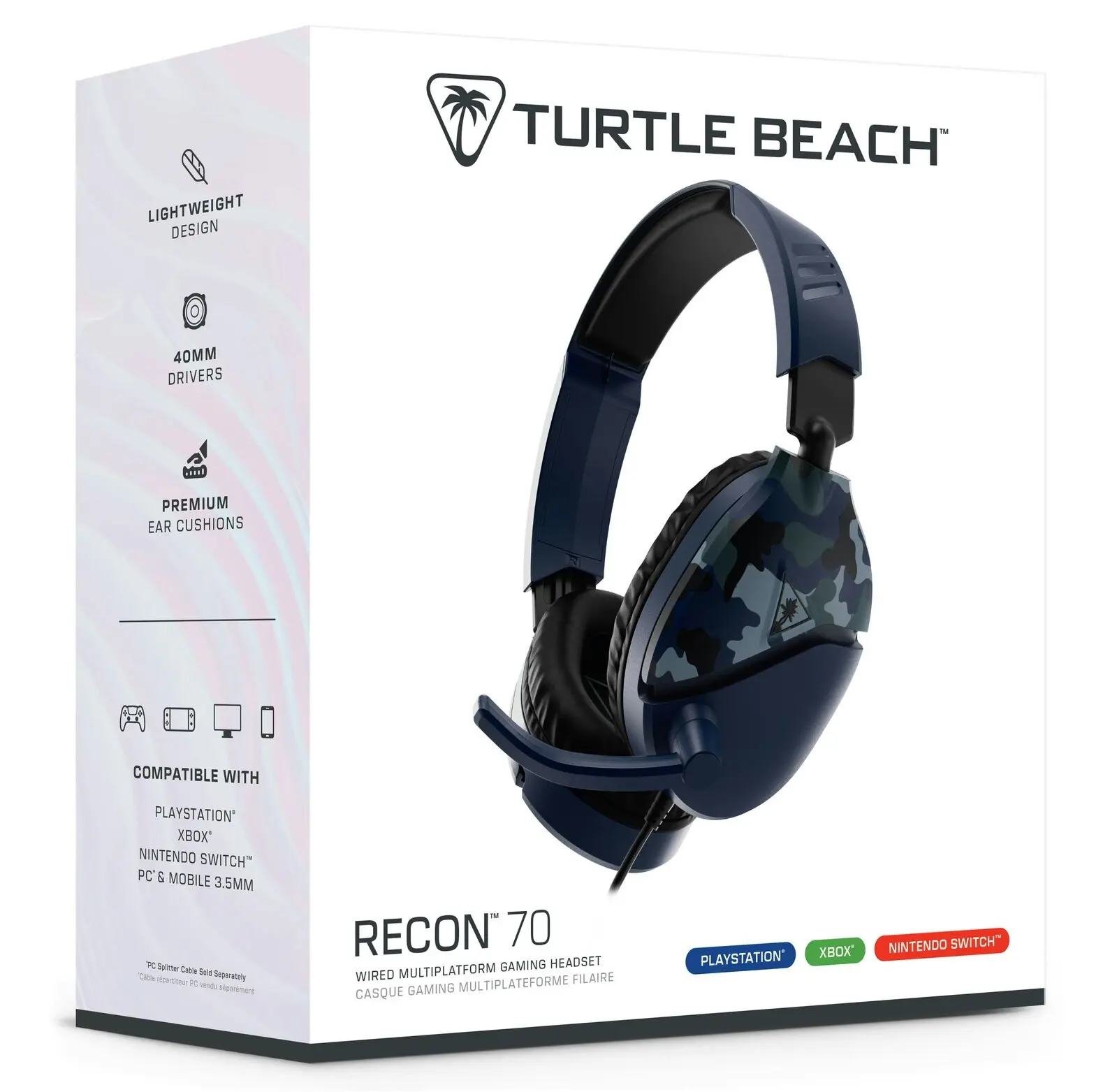 Turtle Beach Recon 70 Gaming Headset Headphones For Xbox Series X/S/One BLU Camo