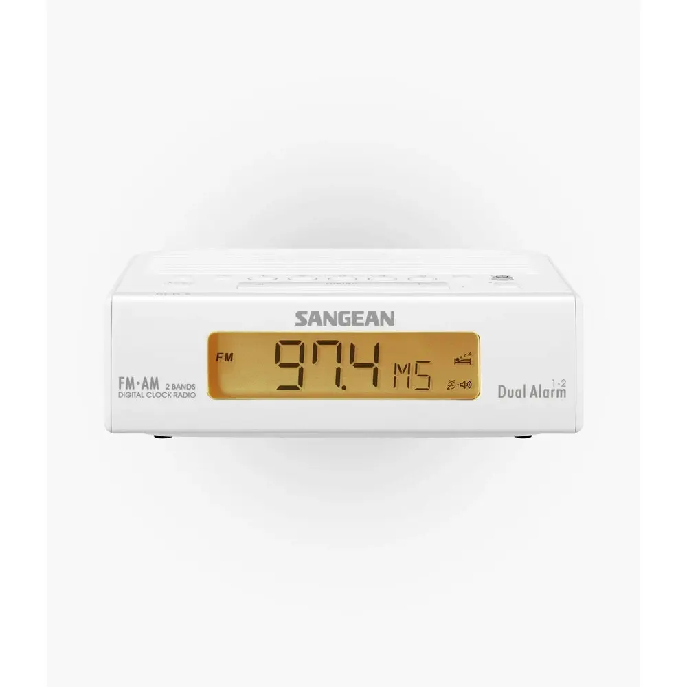 Sangean RCR5 AM/FM 17cm Digital Tuning Clock Radio Timer/Alarm Stereo White