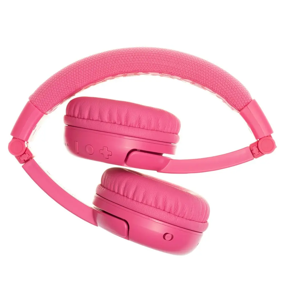 Buddyphones Play Plus Kids Wireless/Bluetooth Headphones/Headset w/Mic Rose Pink