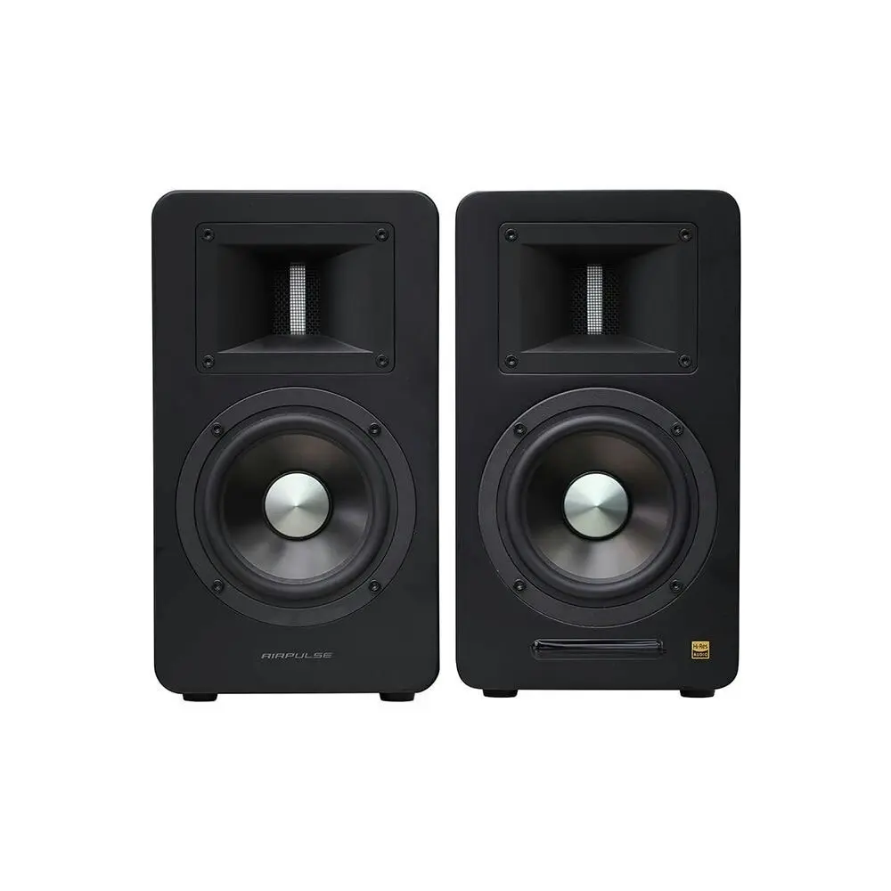 Airpulse A100 Wireless Active Miniature Bookshelf Speakers Matte Black