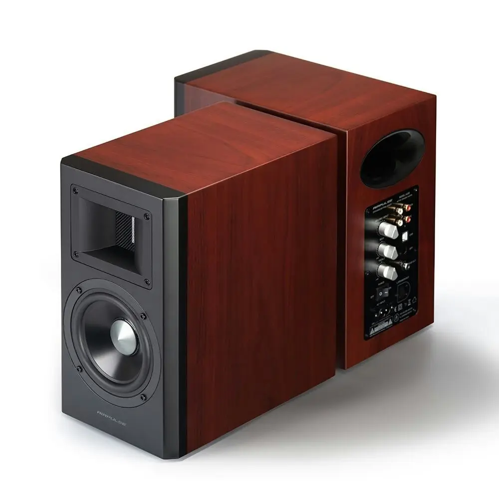 AirPulse A100HD Hi-Res Audio Certified Active Speaker System Cherry Wood