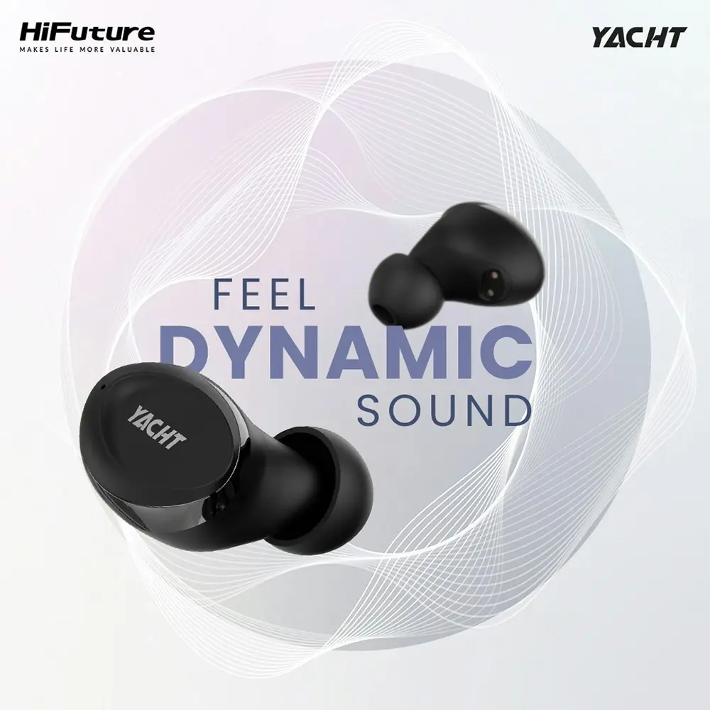 HiFuture Yacht True Wireless Qualcomm Earbuds w/ Noise Cancelling Mic Black