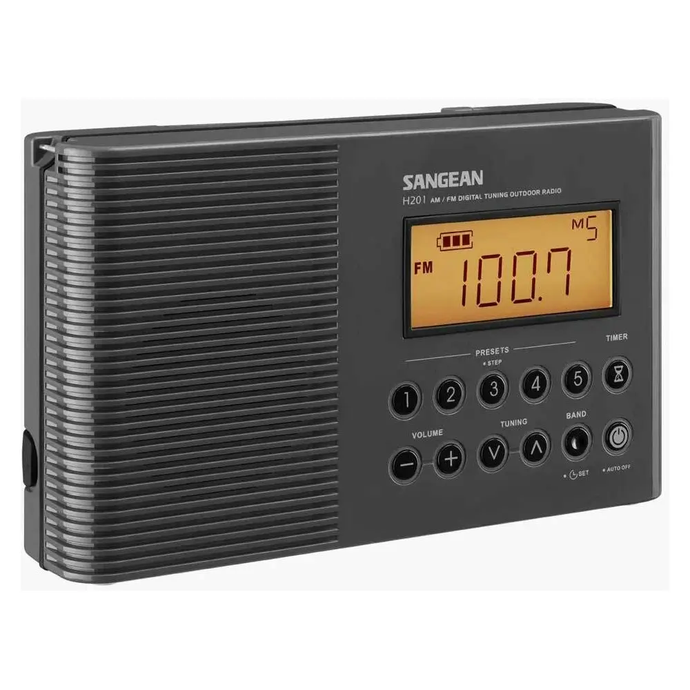 Sangean H2O1 Outdoor 23cm AM/FM Digital Tuning Radio w/ Hand Strap Dark Grey