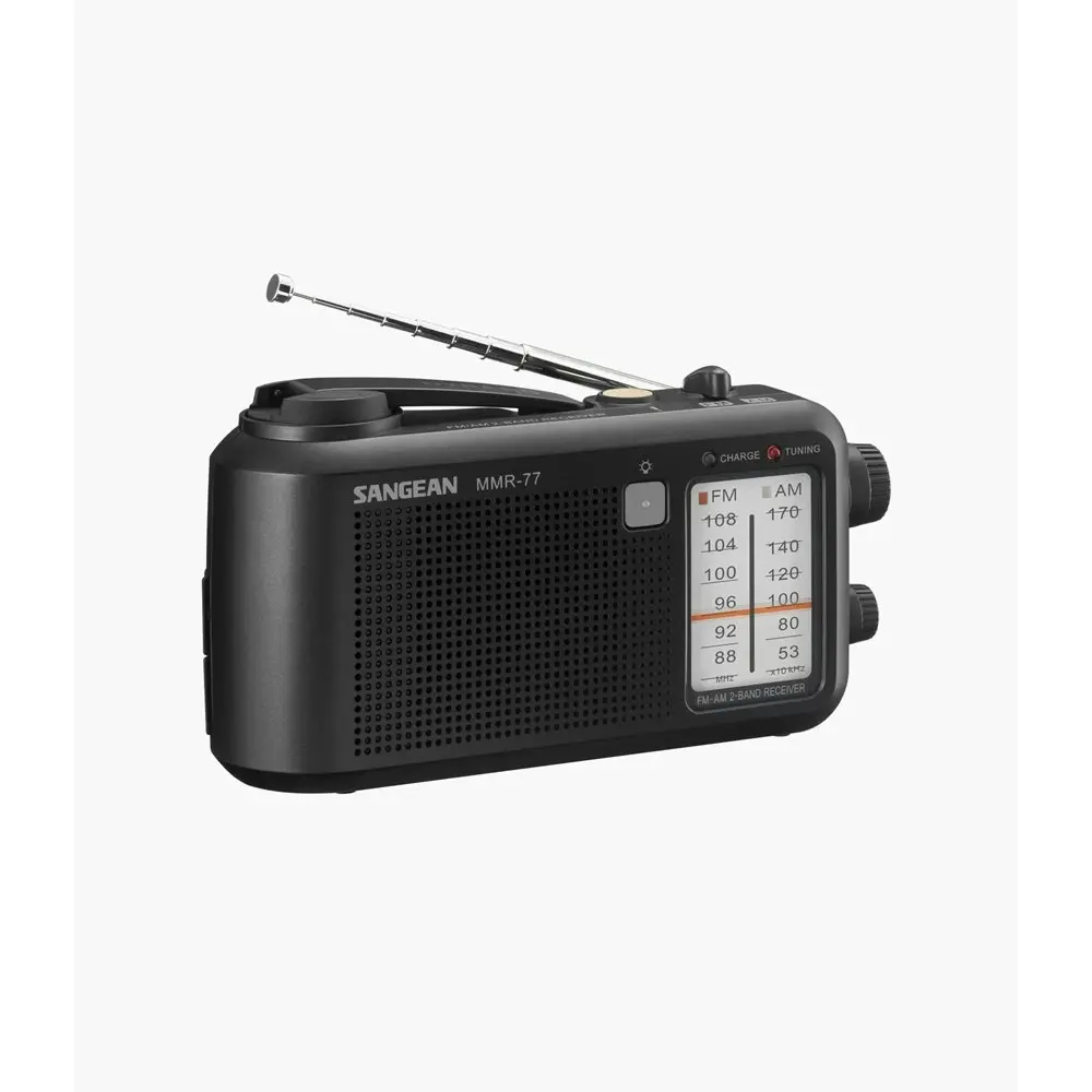 Sangean MMR-77MB AM/FM Multi-Powered Emergency Dynamo Radio Stereo Matte Black