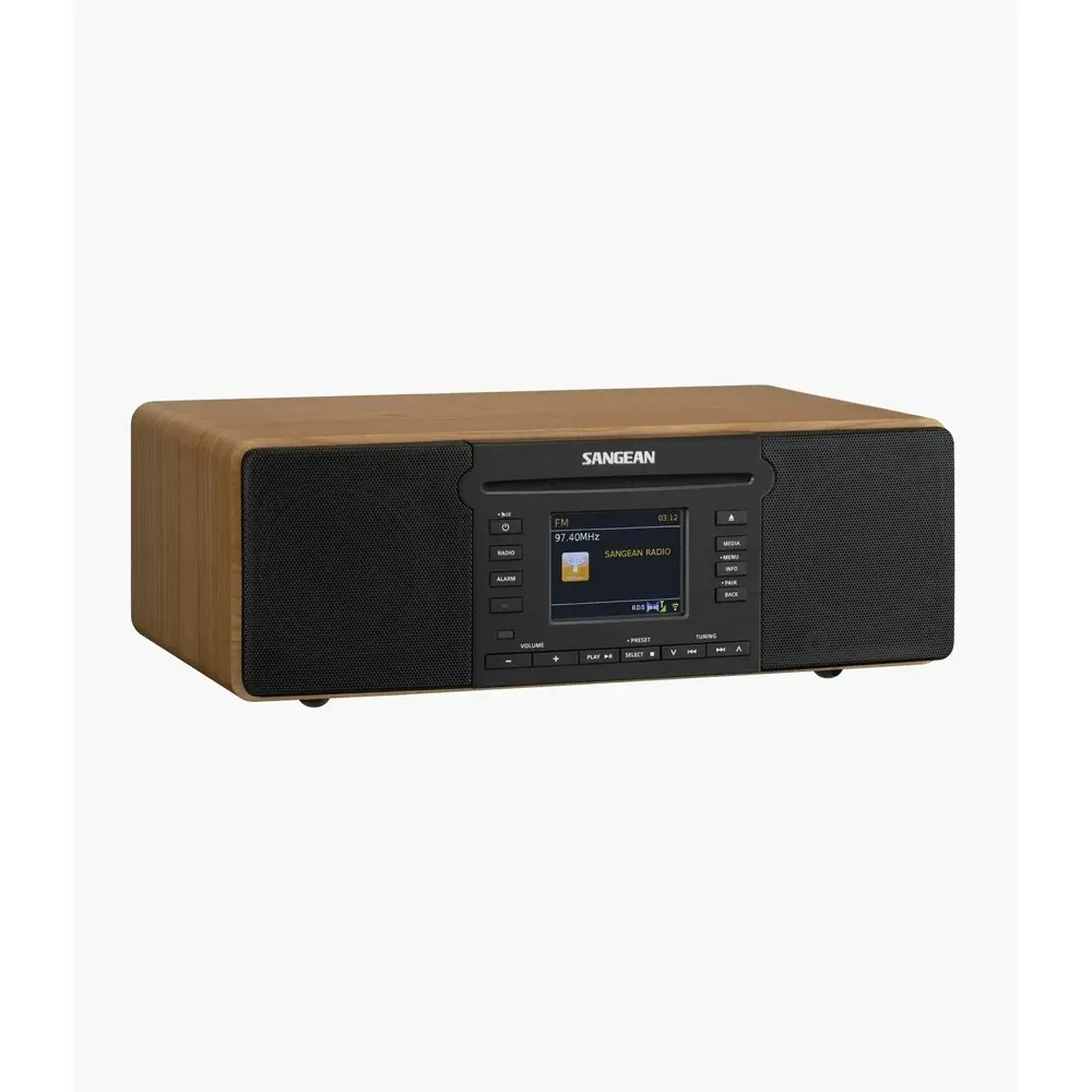 Sangean DDR66 Bluetooth/WiFi 36cm DAB+/FM All-In-One Radio w/ Remote Walnut