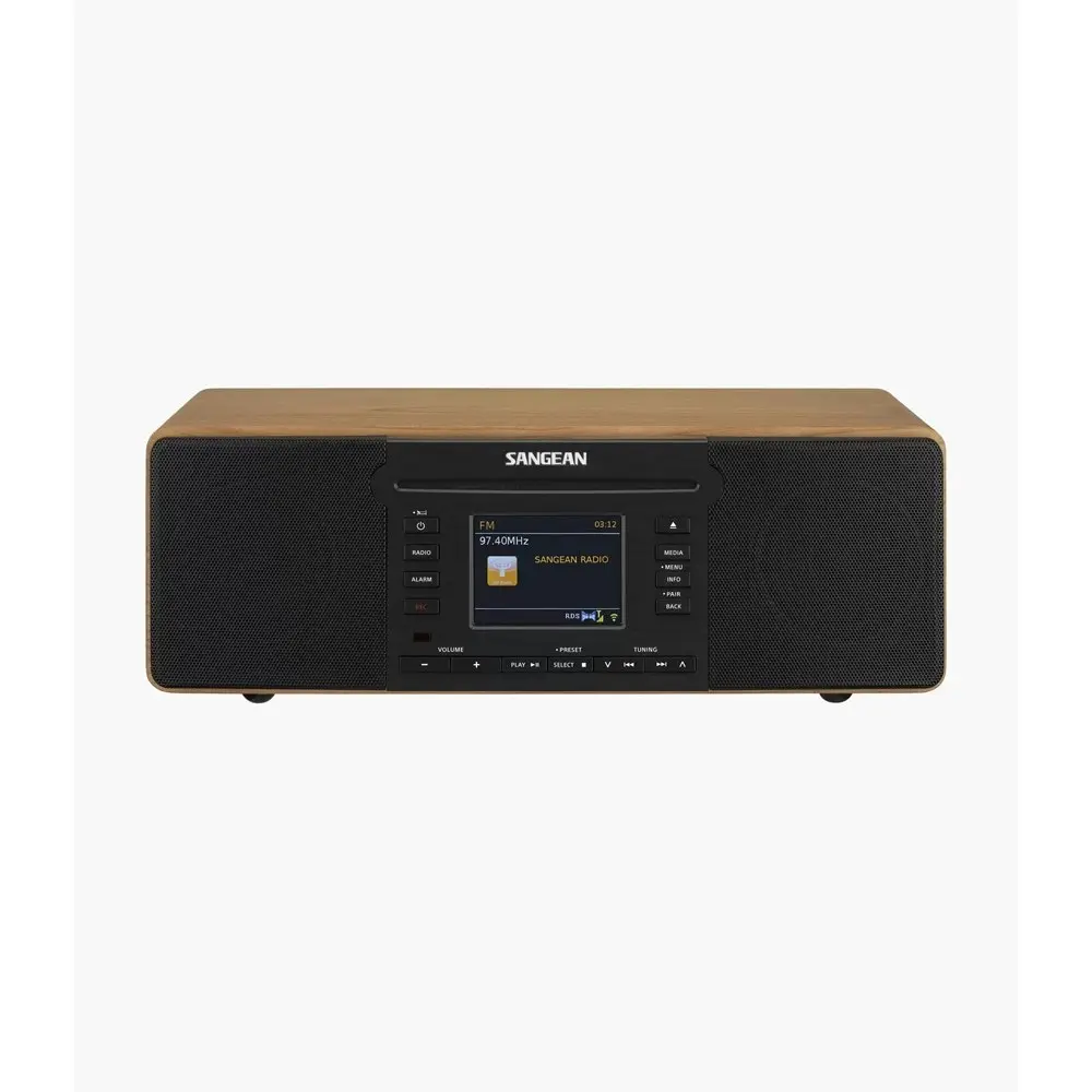 Sangean DDR66 Bluetooth/WiFi 36cm DAB+/FM All-In-One Radio w/ Remote Walnut