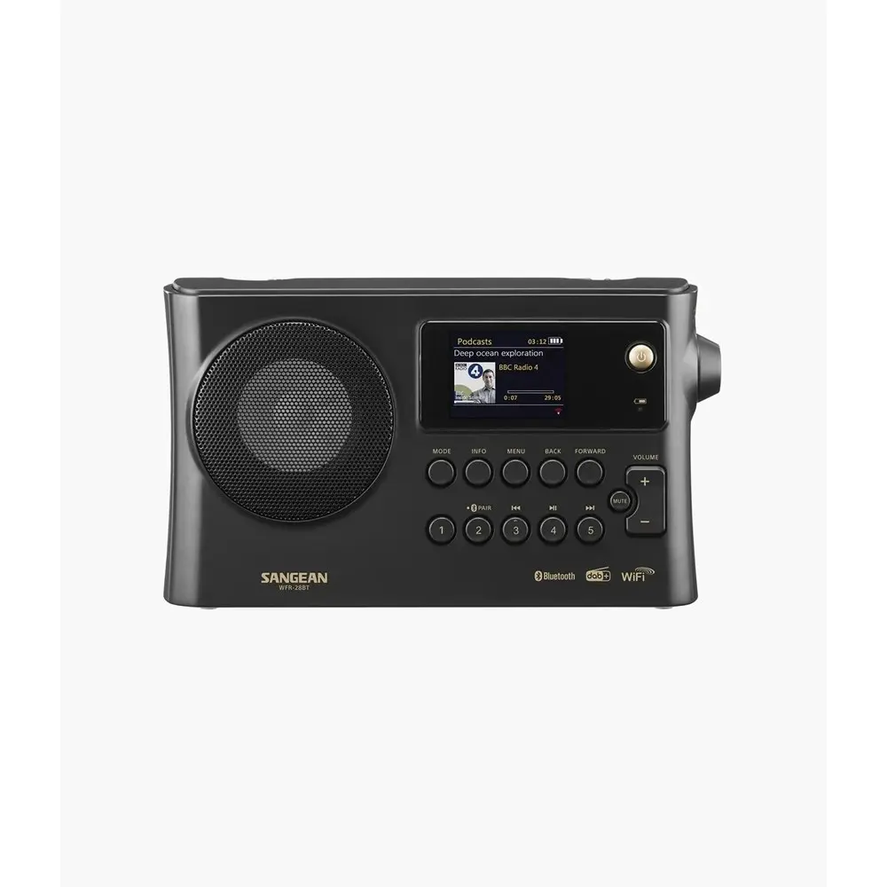 Sangean WFR28 WIFI DAB+ Bluetooth Portable 24cm Digital Radio Stereo Matte Black