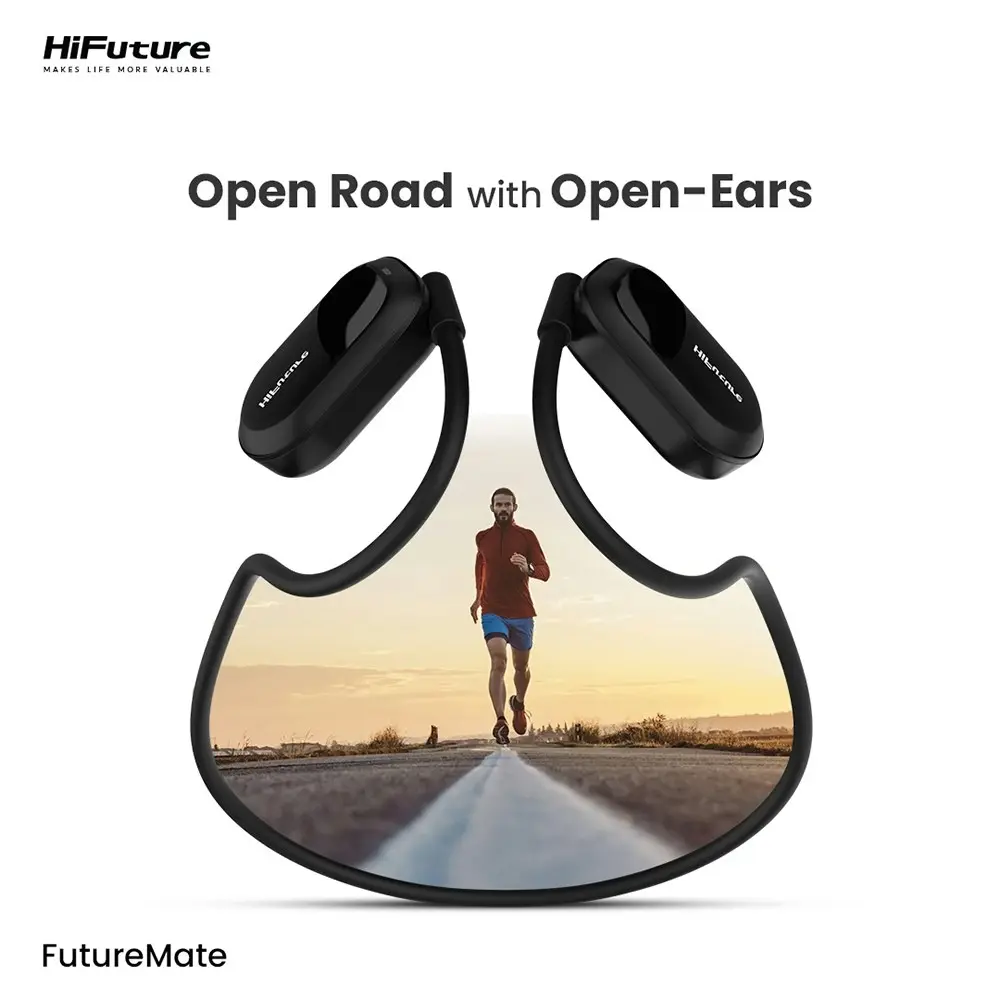 HiFuture FutureMate Open Ear Air Conduction Wireless Headphones w/ 2-Mic Black