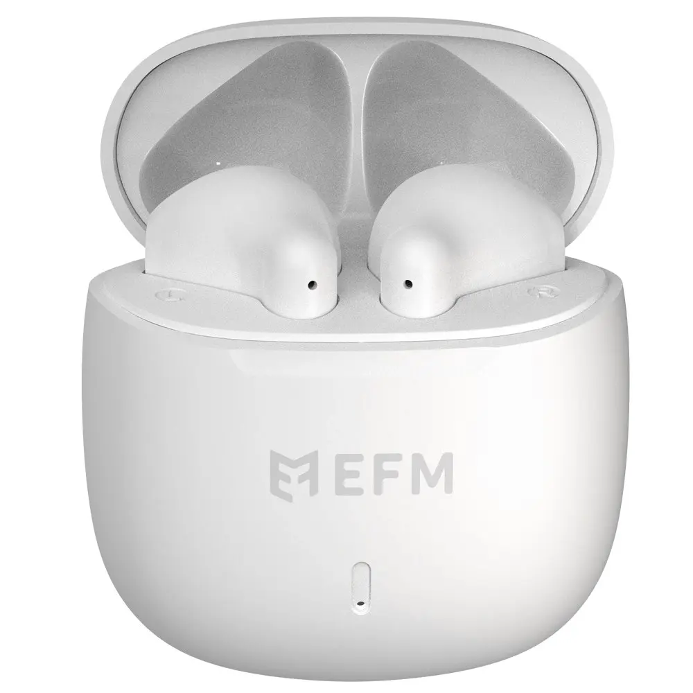 EFM Kansas TWS In-Ear Wireless Earbuds/Earphones w/ Mic & Fast Charge White