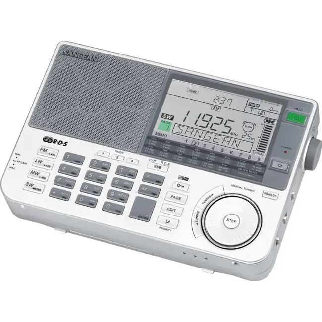 Sangean 215mm Portable Digital World Professional Multi-Band Radio Receiver WHT