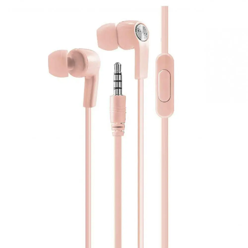 4x Laser 3.5mm AUX Wired 1.2m In-Ear Earphones w/Microphone For Smartphones Rose