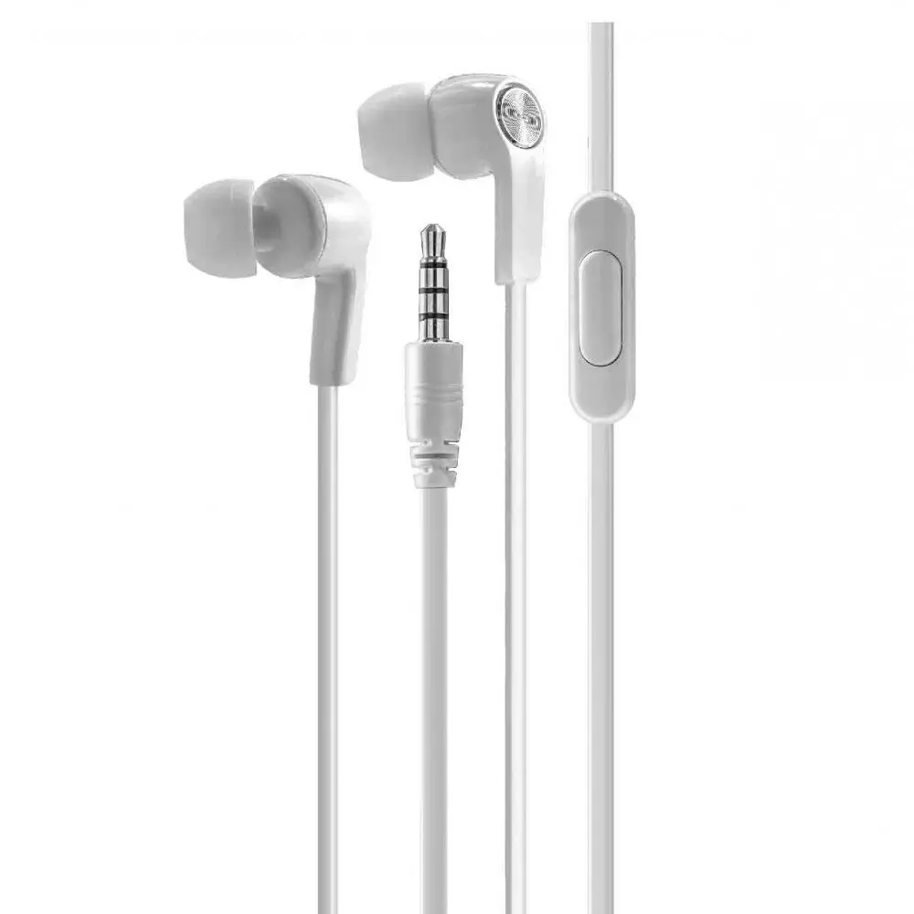 4x Laser 3.5mm AUX Wired 1.2m In-Ear Earphones w/ Microphone For Smartphones WHT