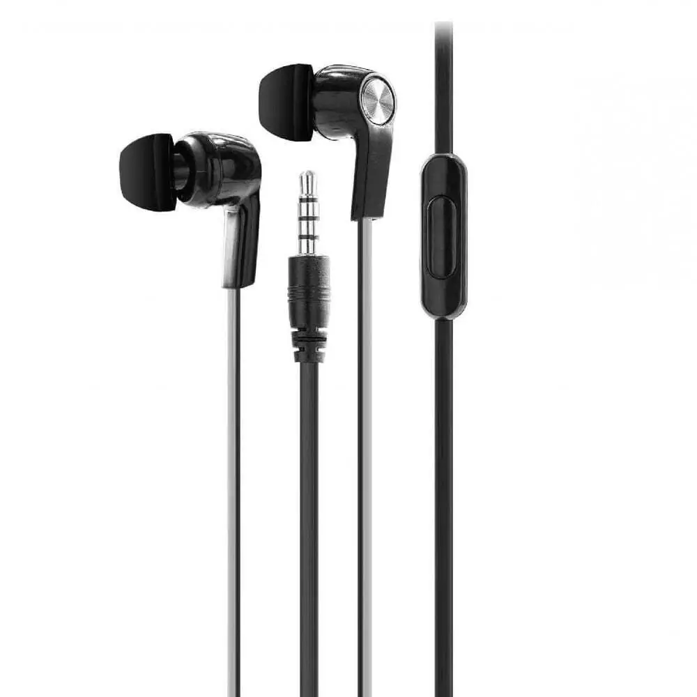 4x Laser 3.5mm AUX Wired 1.2m In-Ear Earphones w/ Microphone For Smartphones BLK