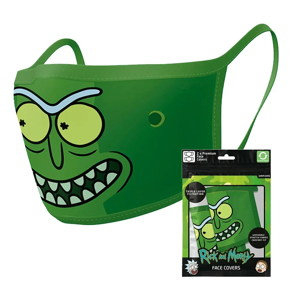 4pc Cartoon Network Rick and Morty Pickle Rick Reusable Mask/Face Covering