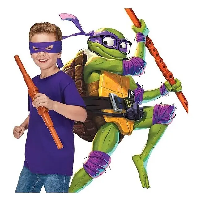 TMNT MM Movie Basic Roleplay - Don Transforming Bo Staff Kids Costume 4y+