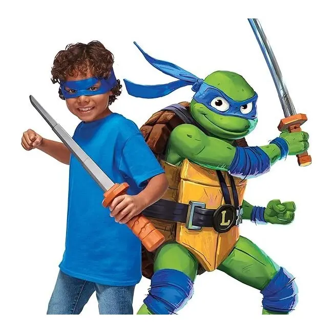 TMNT MM Movie Basic Roleplay - Leo Transforming Katana Sword Kids Costume 4y+