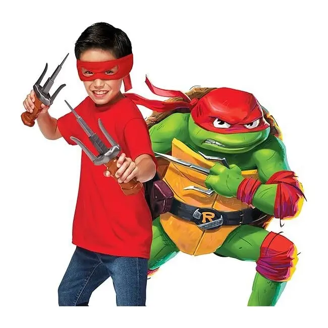 TMNT MM Movie Basic Roleplay - Raph Transforming Sai Daggers Kids Costume 4y+